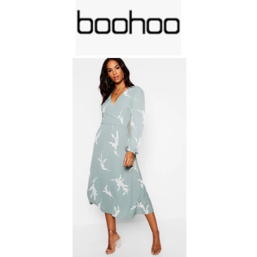 Floral print wrap midi dress - Picture 1 of 2